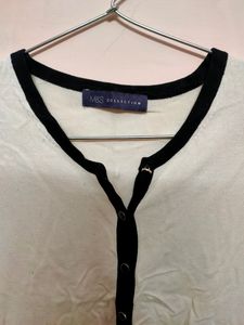 Black &amp; White Winter Top cum Shrug