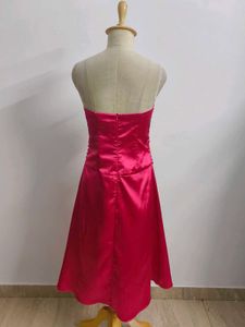 Hot Pink Strapless Cocktail Dress