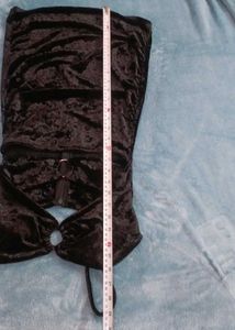 BUST 26..(NOT 30)Chic Black Velvet Mini Dress