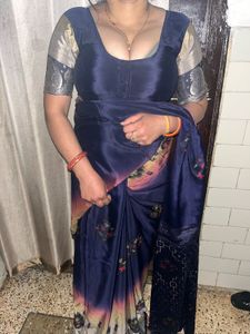 crepe Elegant Floral Saree with blouse