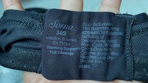 Black Floral Lace Bra (size: 34 G)