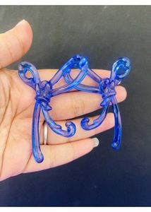 Blue Bow Drop Earrings