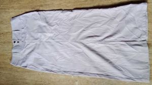 Beige Front Slit Skirt