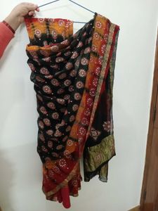 Combo Wedding Georgette Saree, Blouse & Necklace