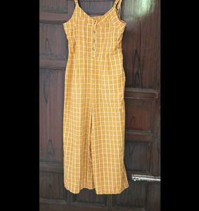 Yellow Plaid Jumpsuit
