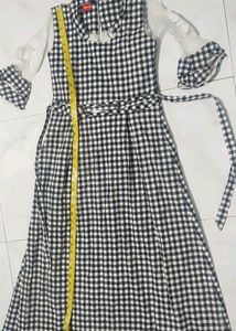 Black N White Checks Frock