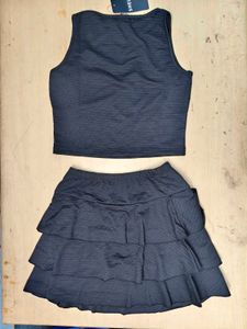 Black Co-ord Set (Top With Skirt)