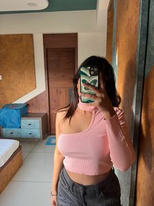Pinl One-Shoulder Long Sleeve