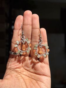 Handmade Beaded Hoop Earrings