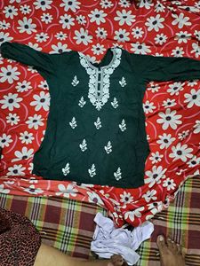 Green Embroidered Kurti