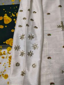 Embroidered White Kurta