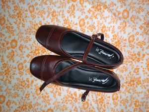 Brown Mary Jane Flats - Classic Style