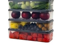 Set of 6 Transparent Storage Containers (New)