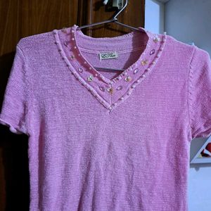 Pink Beaded Top