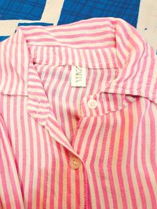Zara Striped Pink Shirt