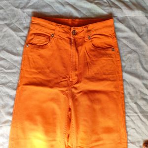 H&amp;M Orange Wide Leg Jeans Women&#39;s