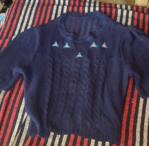 Vintage Navy Knit Top