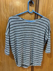 Nuon Striped Grey Top