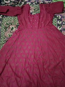 Maroon Fit &amp; Flare Dress
