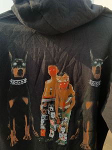 Graphic Print Black Hoodie