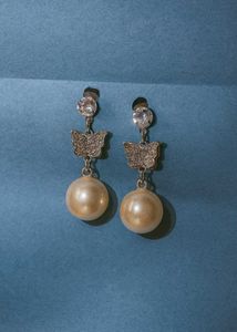 Butterfly Pearl Drop Earrings
