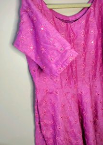 Pink Embroidered Dress