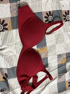 Red paded bra
