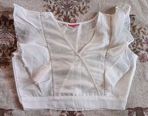 White Ruffle Top From Ajio