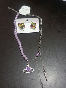 Korean Necklace With Earrings