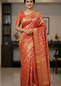 Elegant Red Banarasi Silk Saree