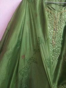 Green Embroidered Kurta Set