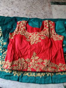 Emerald &amp; Ruby Lehenga