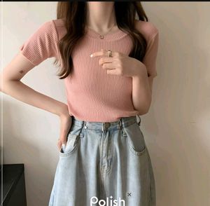 New With Tag H&amp;M Korean Ribbed Knit Top