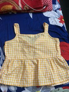 Cute Yellow Gingham Tank Top