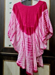 Pink Tie-Dye Embroidered Top