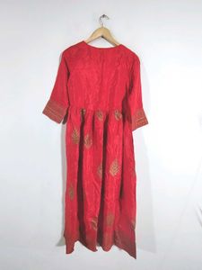 Red Floral Print Kurta (Women&#39;s)