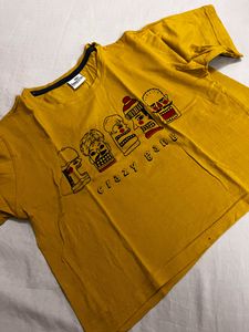 Mustard Boxy Fit Crop Top