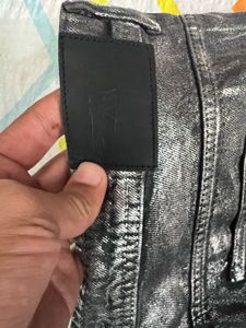 Metallic Silver Pants