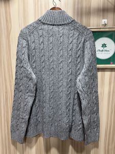 GAP Grey Cable Knit Mock Neck Sweater
