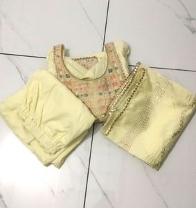 Suit ___ Shirt With Dupatta And Palazzo