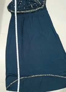 Elegant Beaded Overlay Maxi Dress Size Fit To L XL