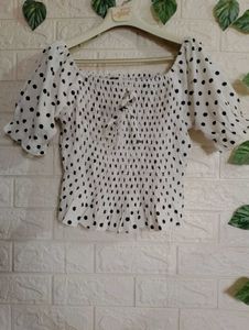💥Polka Dot Puff Sleeve Top