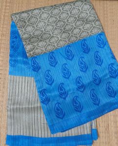 Elegant Blue Paisley Saree