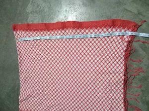 Coral &amp; White Knit Sawl