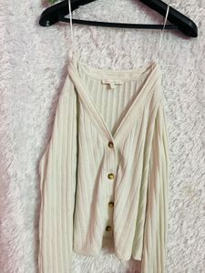 Button Cream Top
