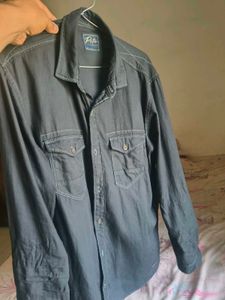 Double Pocket Black  Shirt