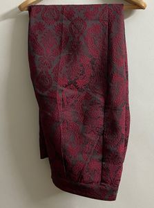 Patterned Maroon Pants