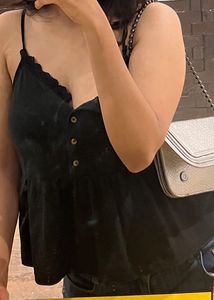 American Eagle Black Button-Front Cami
