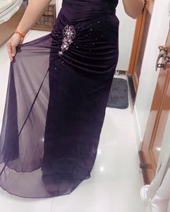 Wine Color Beautiful Floor length Dress