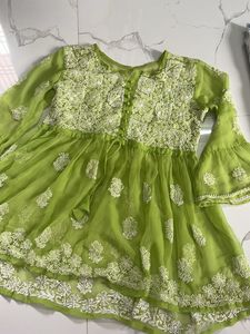 Lime Green Embroidered Tunic